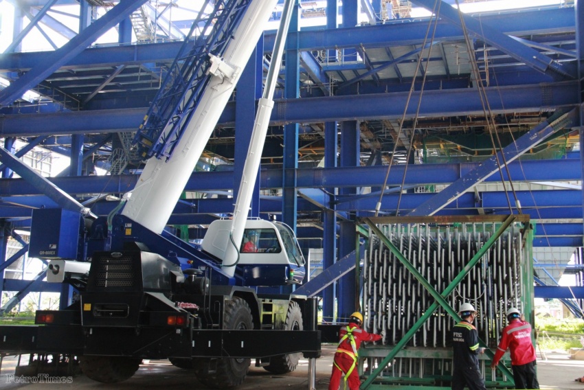 Hiện tại, tiến độ thi công lắp đặt lò hơi đạt 20,7%, vượt 3,41% kế hoạch.