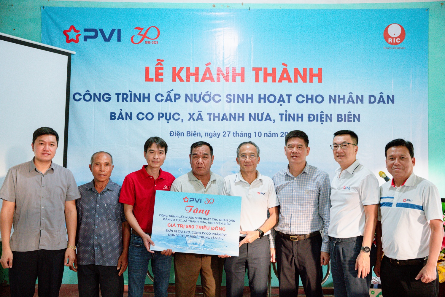 PVI trao tặng công trình cấp nước sinh hoạt cho người dân Bản Co Pục, xã Thanh Nưa, tỉnh Điện Biên