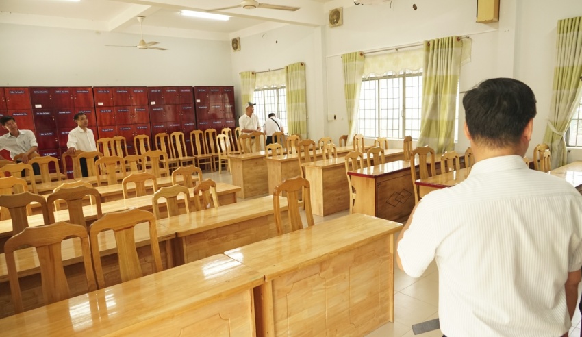 Khu vực phòng học của Trường THCS Quang Trung được dự kiến sẽ chuyển đổi công năng thành phòng STEM đạt chuẩn quốc tế do Petrovietnam tài trợ.