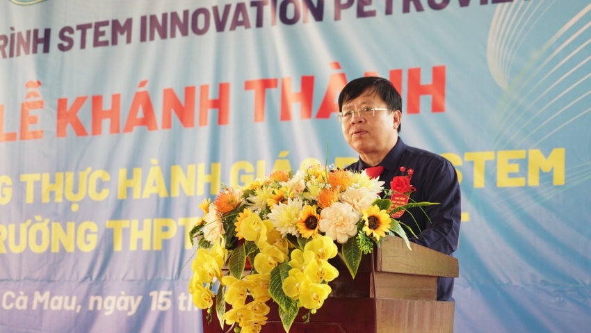 Ông Nguyễn Văn Nguyên - Giám đốc Sở GD&ĐT Cà Mau: Phòng thực hành giáo dục STEM do Petrovietnam tài trợ là một bước bổ sung rất đúng lúc cho giáo dục tỉnh nhà.