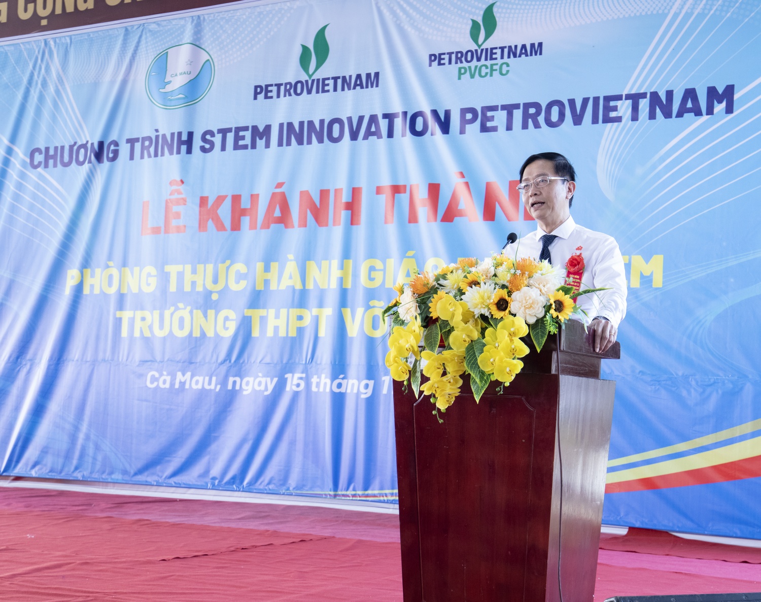Ông Trần Quang Dũng - Phó Bí thư thường trực Đảng ủy Petrovietnam chia sẻ về ý nghĩa của chương trình “STEM Innovation Petrovietnam”.