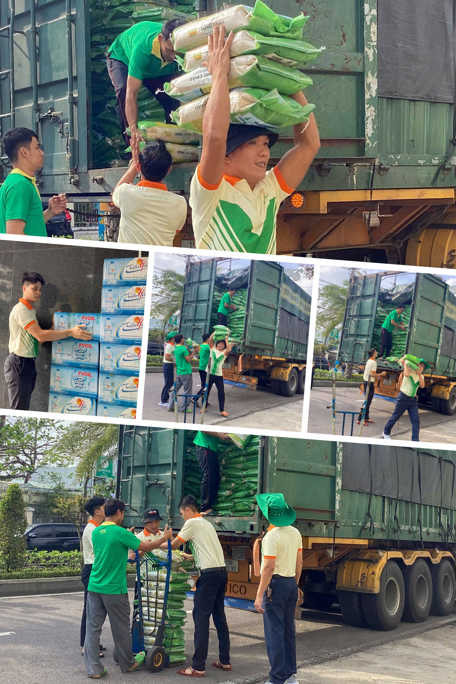 Những phần quà do Công đoàn Petrovietnam chuẩn bị được CBCNV Công ty Cổ phần Phân bón và Hóa chất Dầu khí Miền Trung vận chuyển và bàn giao cho Ủy ban MTTQ Việt Nam phường Quy Nhơn (tỉnh Gia Lai).
