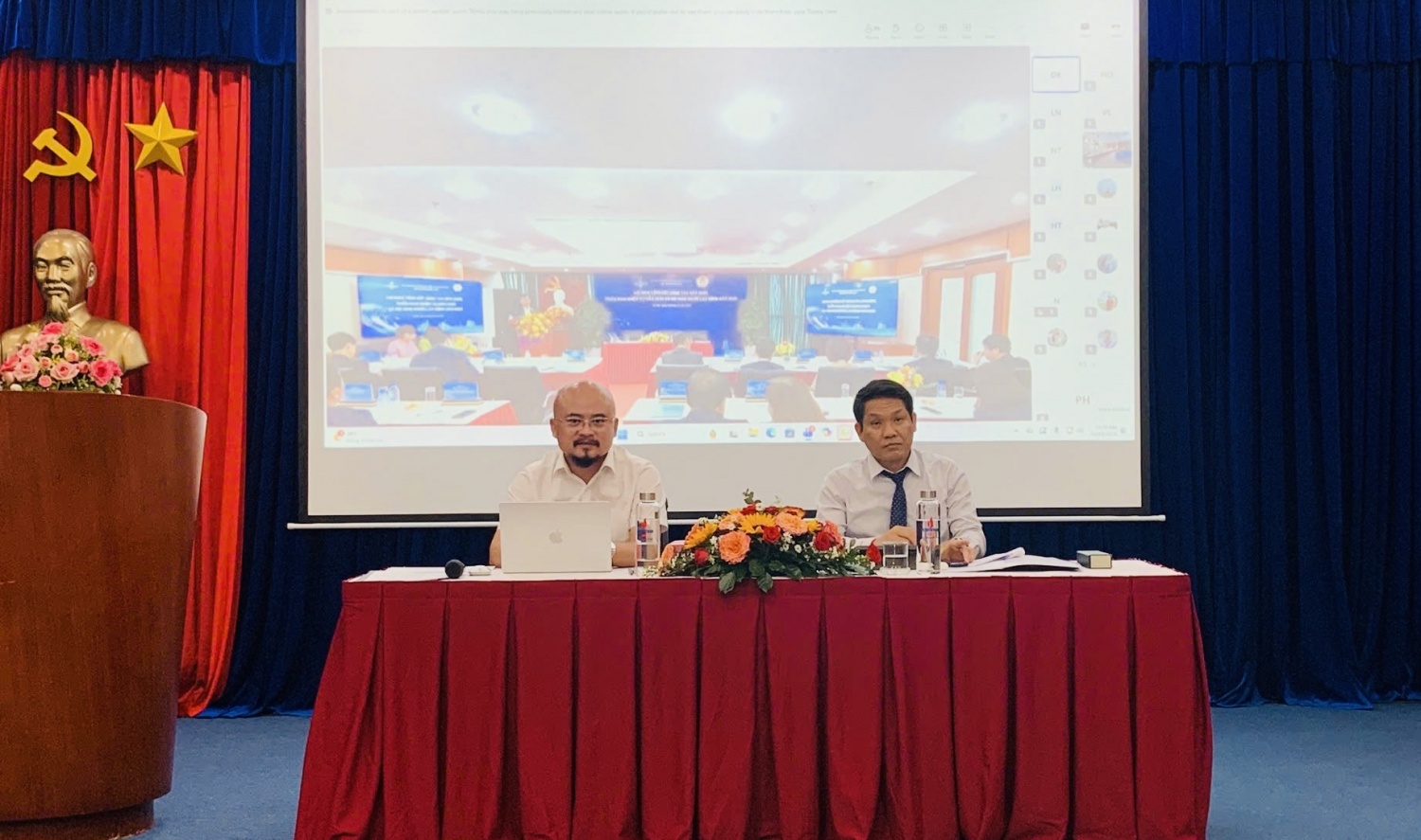 Đoàn Chủ tịch chủ trì Hội nghị tại điểm cầu TP Hồ Chí Minh.