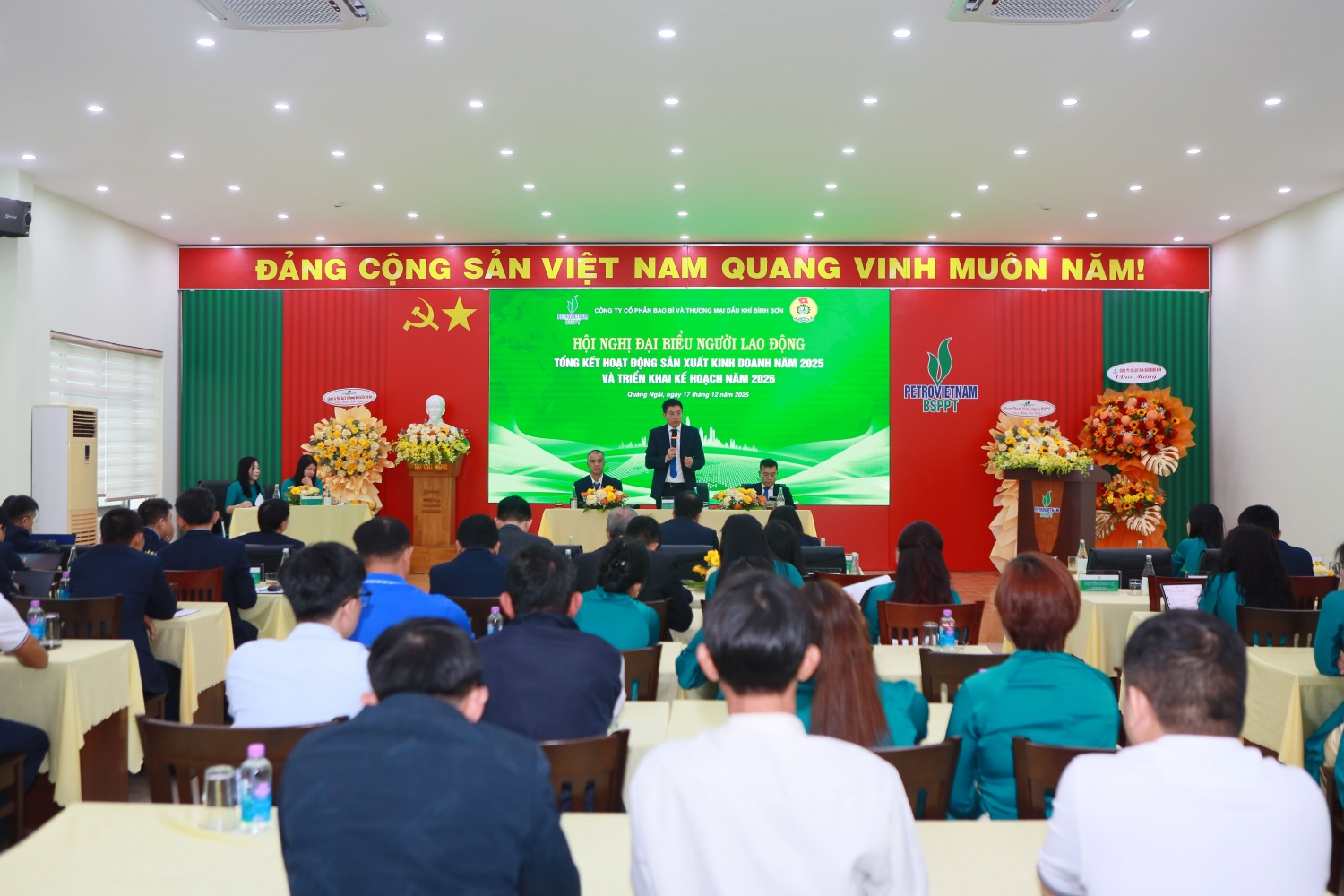 Toàn cảnh Hội nghị đại biểu người lao động, Tổng kết hoạt động sản xuất kinh doanh năm 2025 và triển khai kế hoạch, nhiệm vụ năm 2026 của BSPPT.
