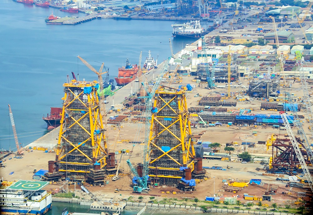 Khu cảng chế tạo chân đế điện gió ngoài khơi của PTSC/Petrovietnam