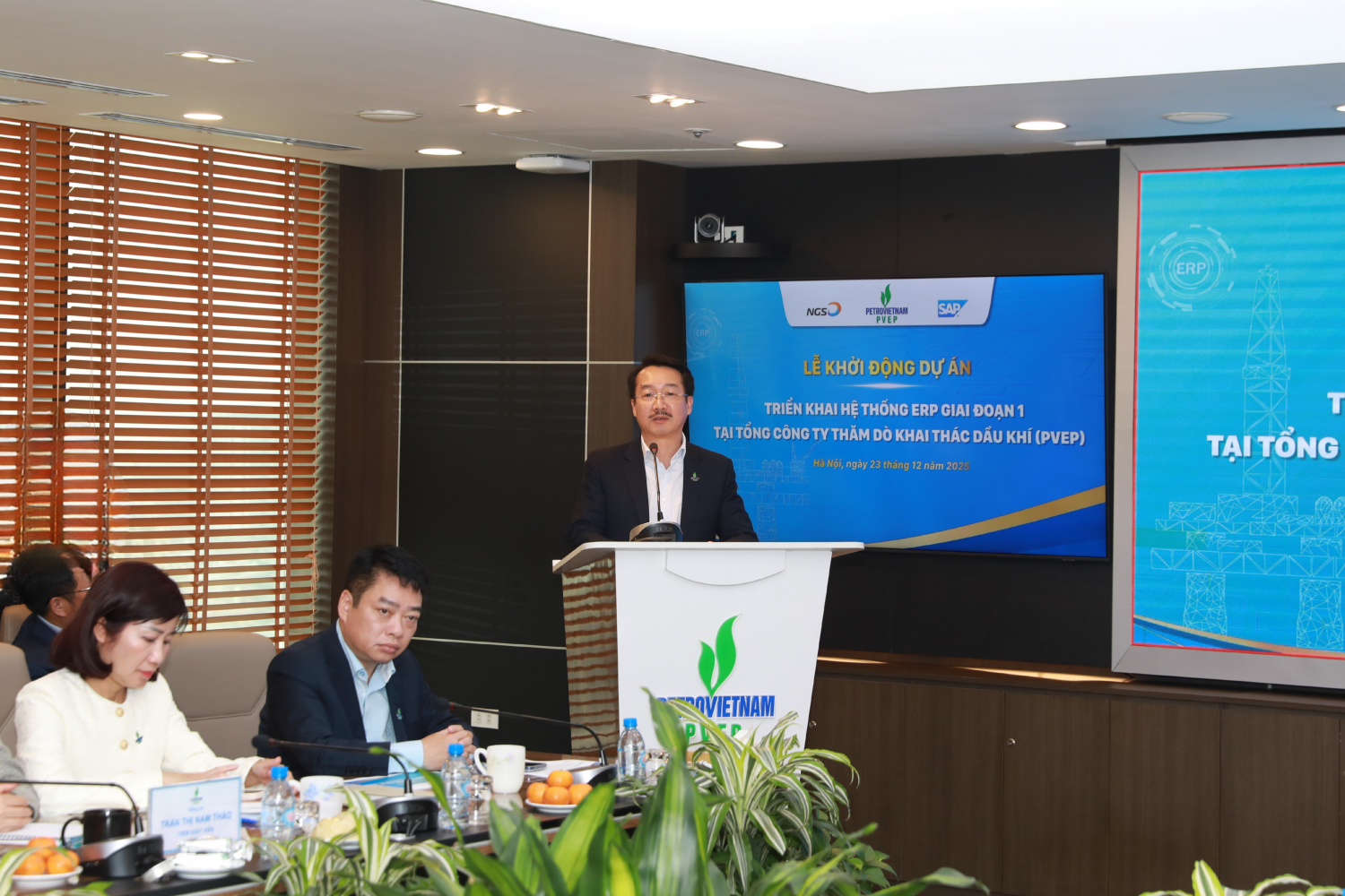 Ông Nguyễn Thiện Bảo - Tổng Giám đốc PVEP nhấn mạnh yêu cầu dự án phải vận hành dựa trên quy trình và dữ liệu, không phụ thuộc vào bất kỳ cá nhân nào