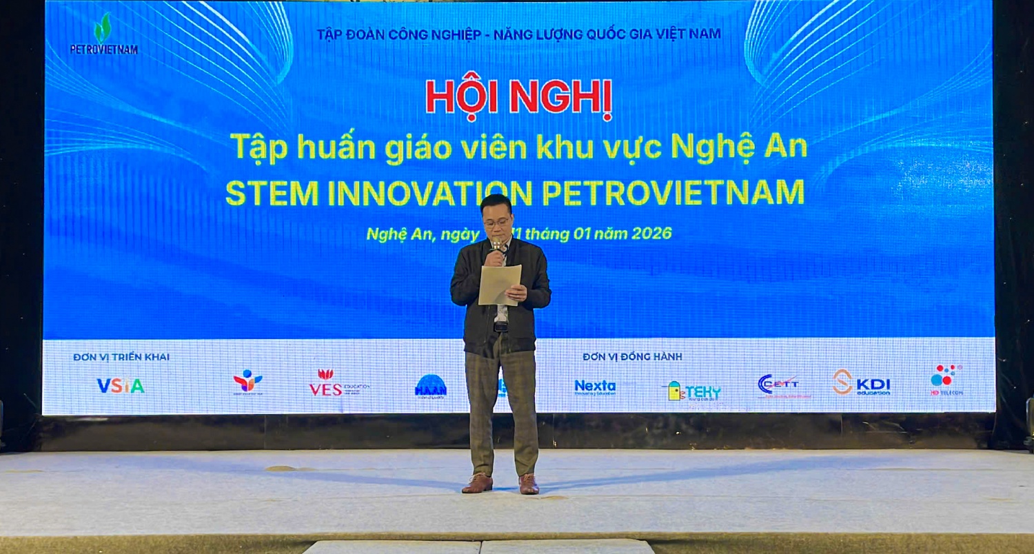 Ông Hà Đức Như: Chương trình “STEM Innovation Petrovietnam” được thiết kế nhằm gắn giáo dục STEM với thực tiễn và công nghệ, hỗ trợ giáo viên, học sinh đổi mới phương pháp dạy và học theo hướng trải nghiệm, thực hành và sáng tạo.