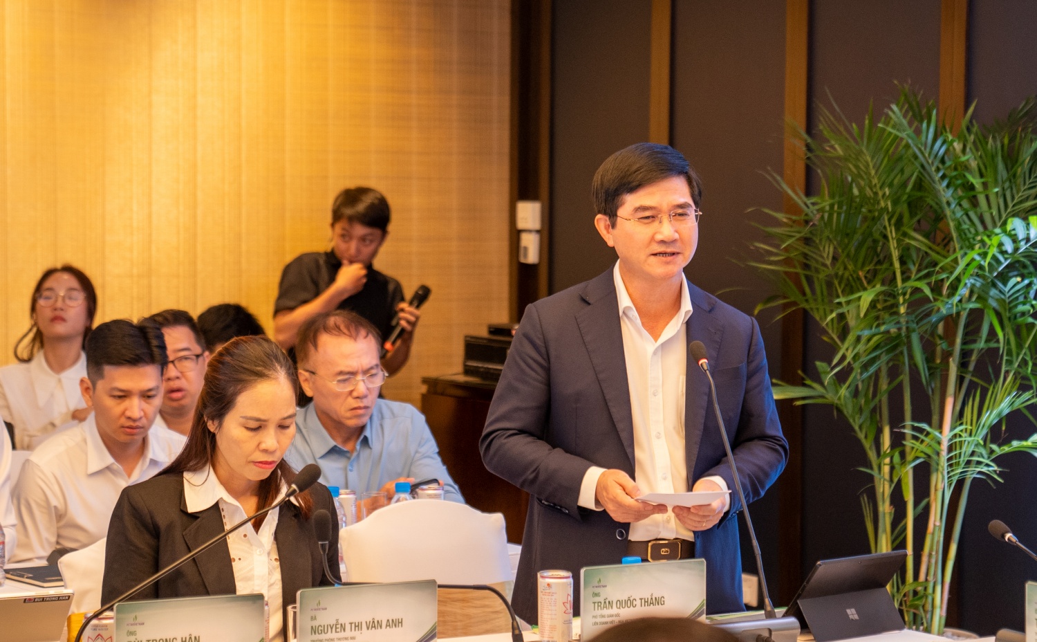 Ông Trần Quốc Thắng, Phó Tổng Giám đốc Vietsovpetro phát biểu