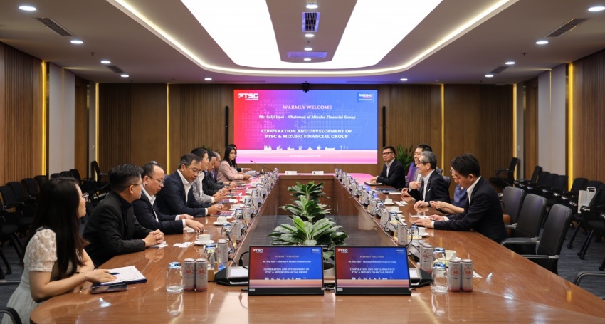 Lãnh đạo PTSC tiếp và làm việc với đoàn công tác của Tập đoàn Mizuho.