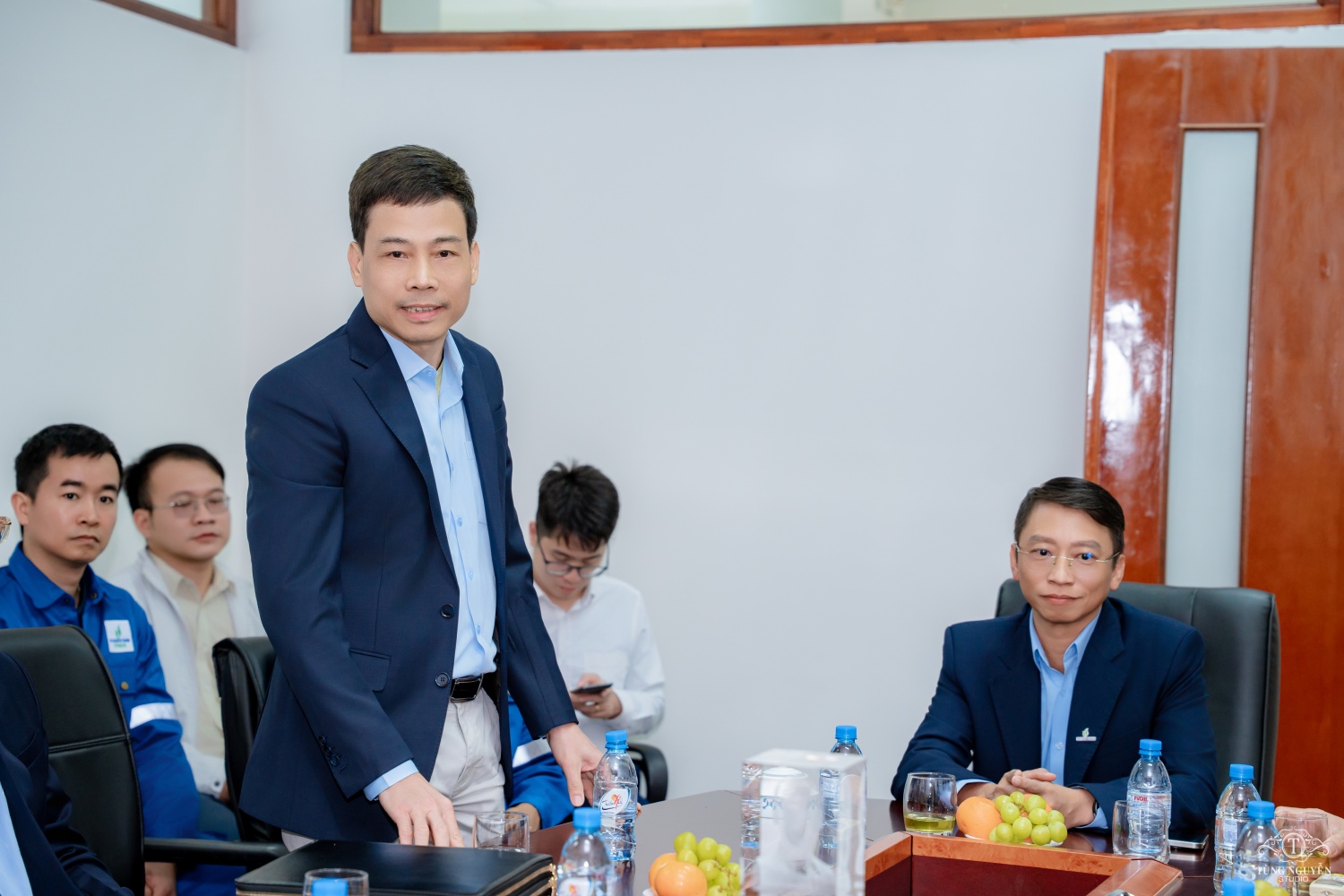 Đại diện PVNDB tại Thanh Hóa phát biểu tại buổi làm việc