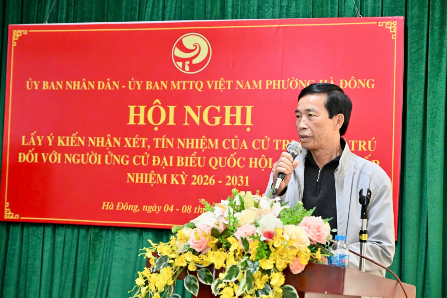Các cử tri phường Hà Đông bày tỏ tin tưởng đối với các đồng chí tham gia ứng cử đại biểu Quốc hội khóa XVI, Hội đồng nhân dân các cấp nhiệm kỳ 2026-2031.