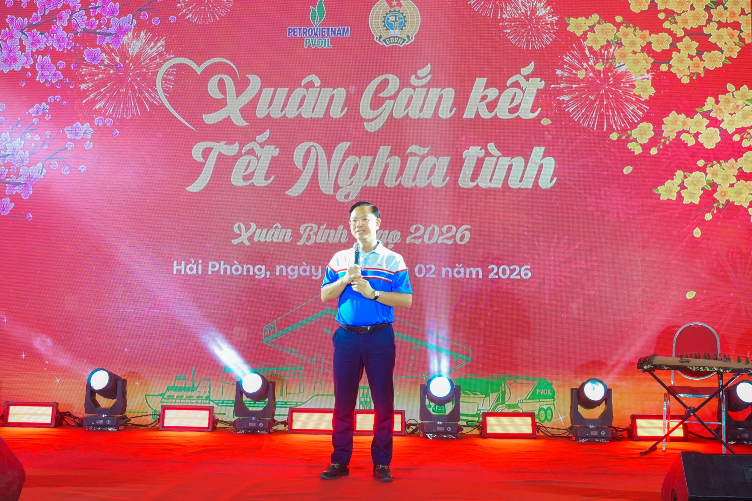 Ông Mai Xuân Hải - Chủ tịch Công đoàn PVOIL phát biểu tại chương trình