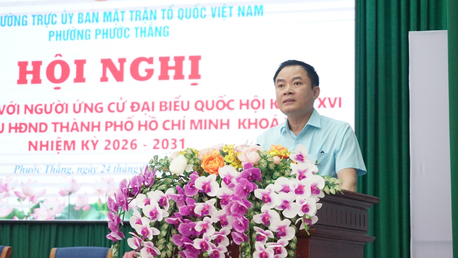 Đồng chí Lê Ngọc Sơn - Bí thư Đảng ủy, Chủ tịch HĐTV Petrovietnam phát biểu trước cử tri.