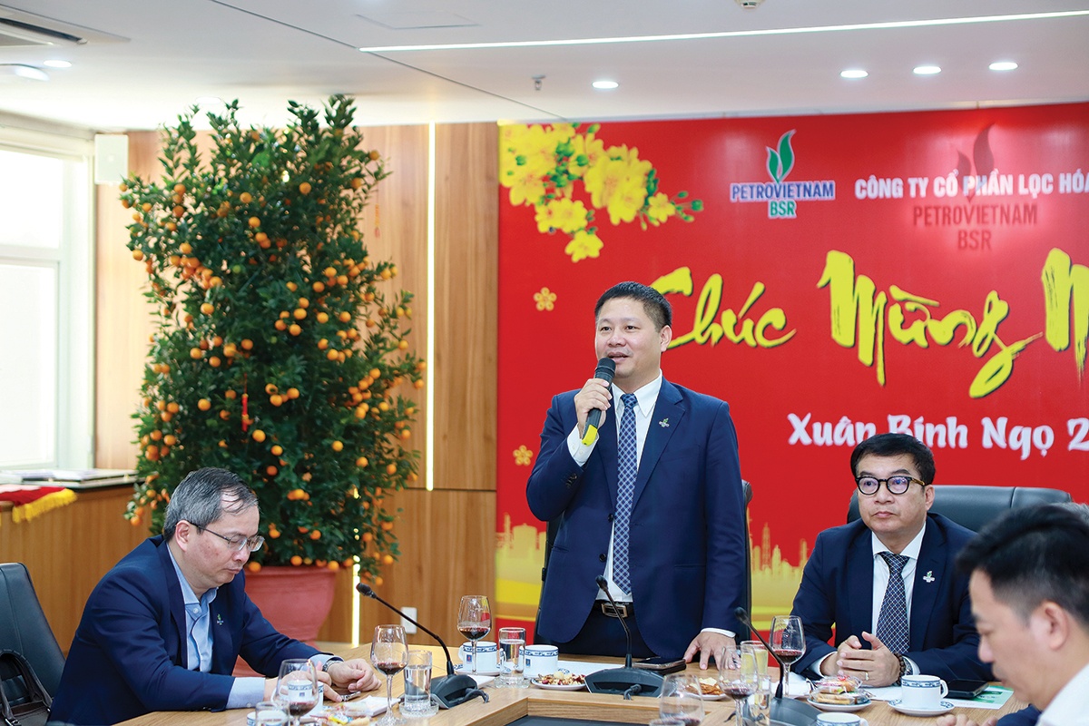 Chủ tịch HĐQT BSR Bùi Ngọc Dương nhấn mạnh phương châm hành động trong năm mới 2026: “Tư duy đổi mới - Hành động sáng tạo - Hiệu quả bền vững”