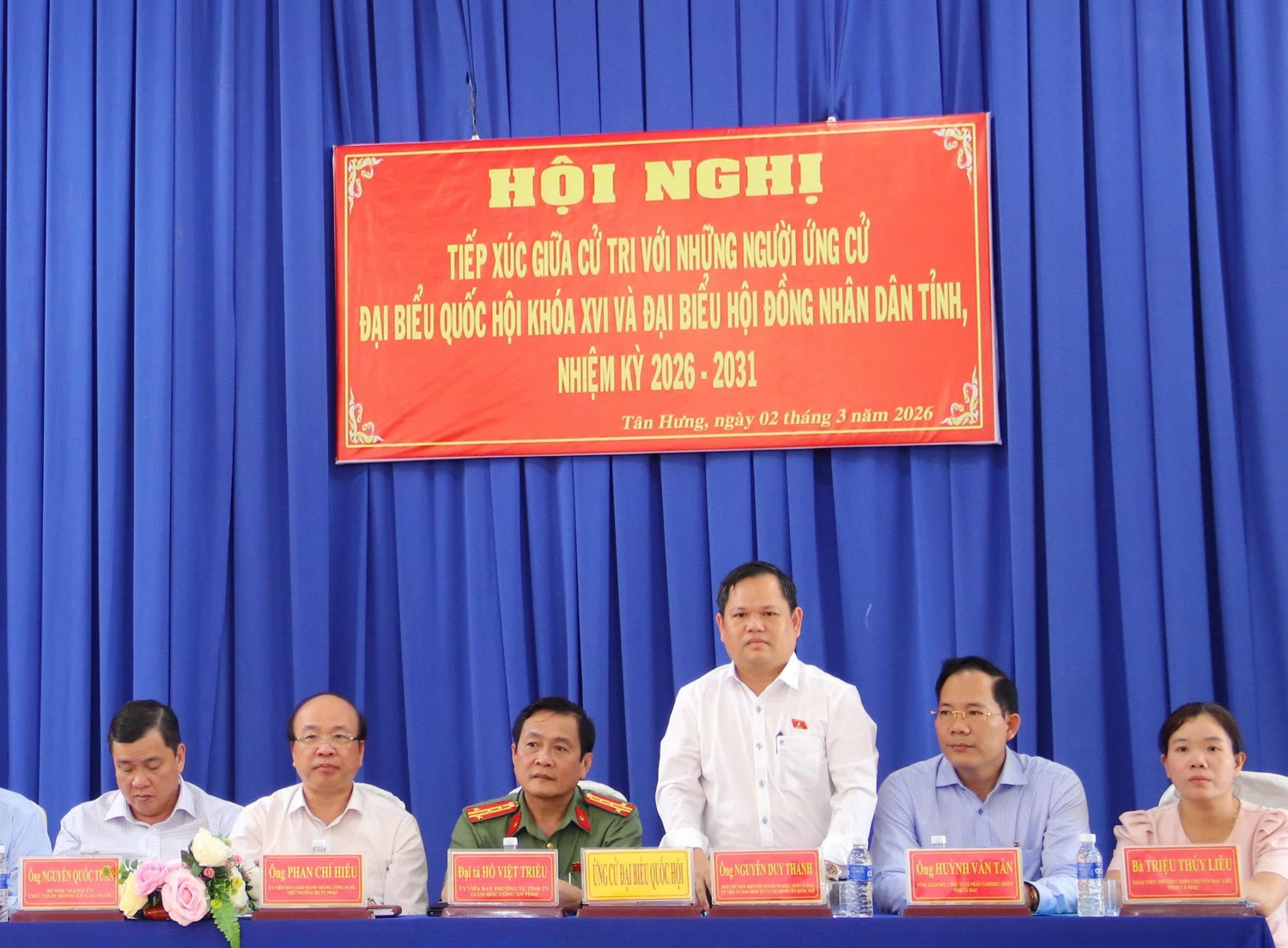 Ông Nguyễn Duy Thanh được Ủy ban Thường vụ Quốc hội lựa chọn tái cử ĐBQH khóa XVI (Ảnh: Ông Nguyễn Duy Thanh tại buổi tiếp xúc cử tri tại xã Tân Hưng, Cà Mau)