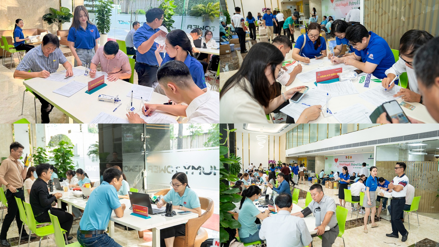 Ngay từ sáng sớm, đông đảo CBCNV PVFCCo - Phú Mỹ và PVTrans đến đăng ký tham gia hiến máu.