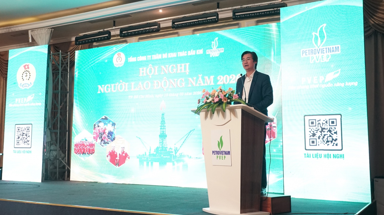 Ông Nguyễn Mạnh Kha – Chủ tịch Công đoàn Petrovietnam đánh giá cao những kết quả và phong trào thi đua lao động sáng tạo của PVEP trong thời gian qua.