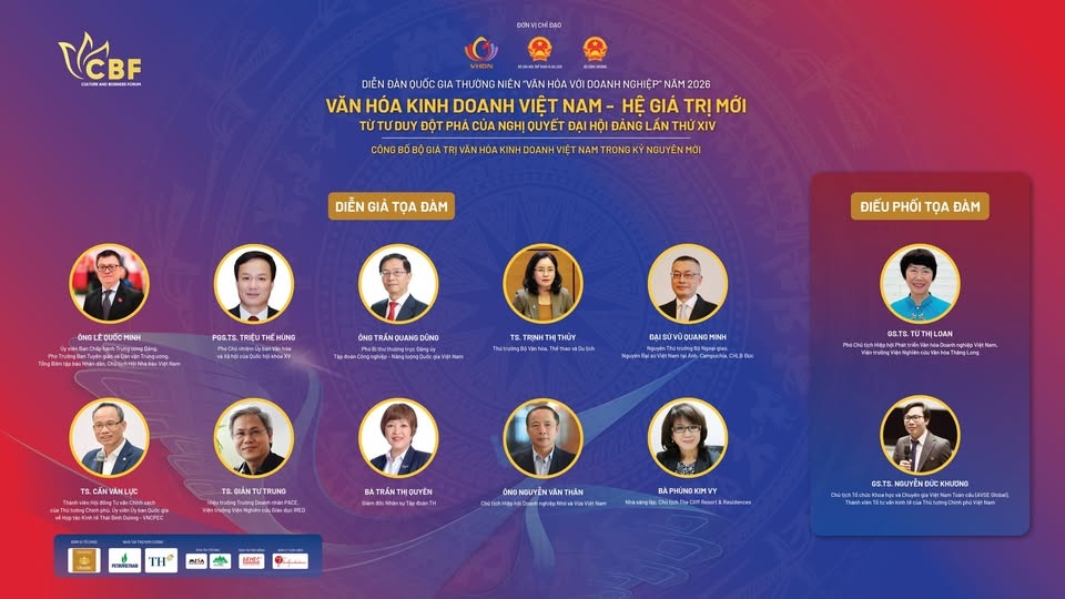 Diễn đàn quy tụ nhiều chuyên gia, nhà hoạch định làm diễn giả, trong đó có Phó Bí thư thường trực Đảng ủy Petrovietnam Trần Quang Dũng là đồng Chủ tịch Diễn đàn “Văn hóa với Doanh nghiệp” năm 2026.