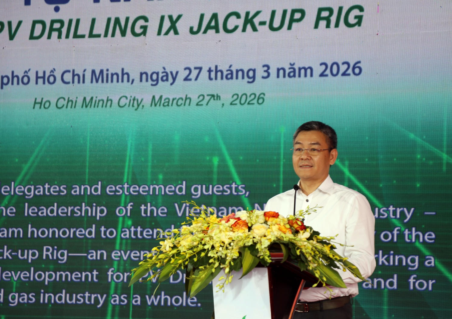 Phó Tổng Giám đốc Petrovietnam Lê Mạnh Cường: Việc đưa vào vận hành giàn khoan tự nâng PV DRILLING IX là một bước đi có ý nghĩa chiến lược, thể hiện rõ tầm nhìn dài hạn cũng như sự chủ động của PV Drilling