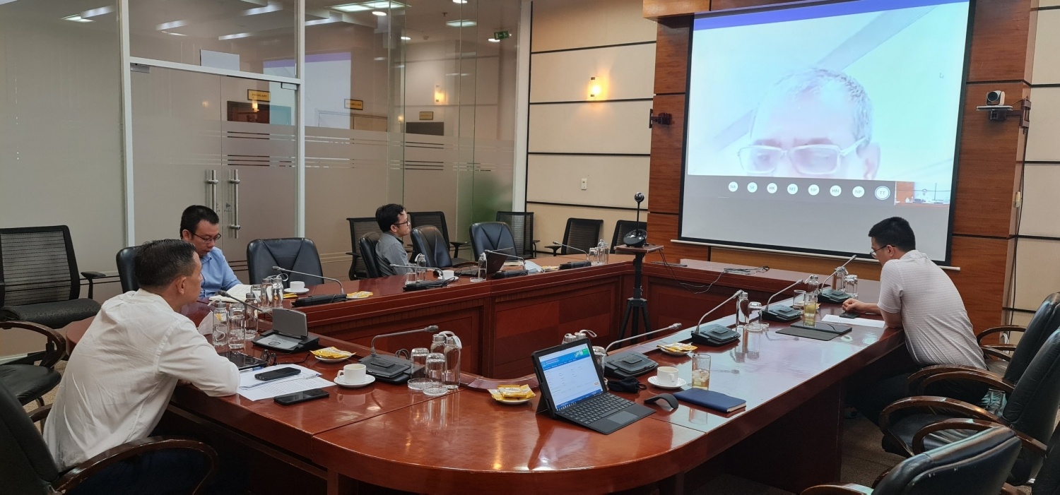 Toàn cảnh buổi làm việc giữa Petrovietnam và Tập đoàn Indian Oil Corporation Limited (IOCL) của Ấn Độ để trao đổi kinh nghiệm triển khai chuyển đổi số.
