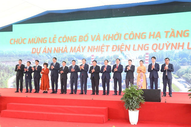 The groundbreaking ceremony of Quỳnh Lập LNG thermal power plant on May 18. — VNA/VNS Photo Xuân Tiến