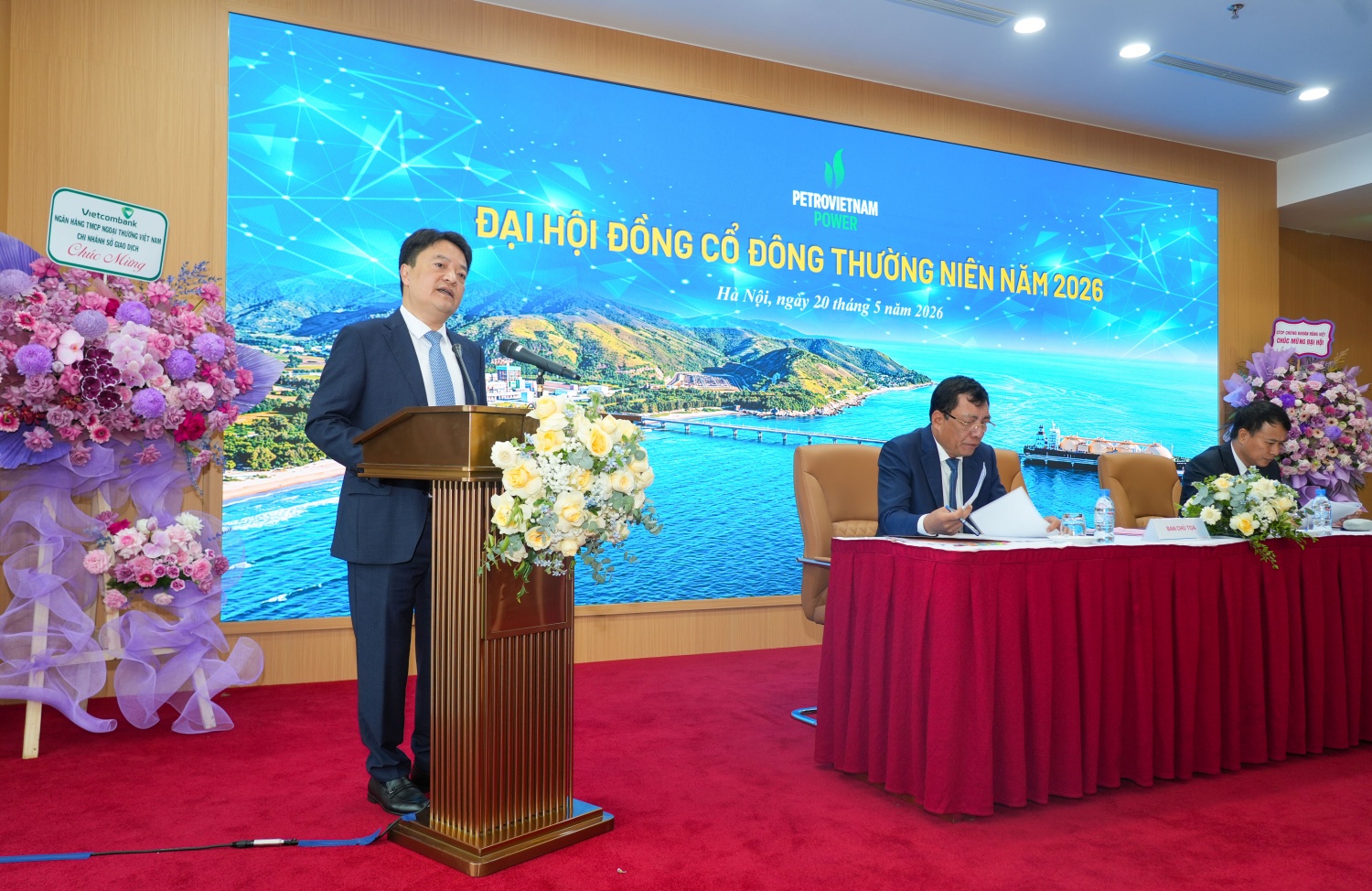 Chủ tịch HĐQT PV Power Hoàng Văn Quang phát biểu tại Đại hội.
