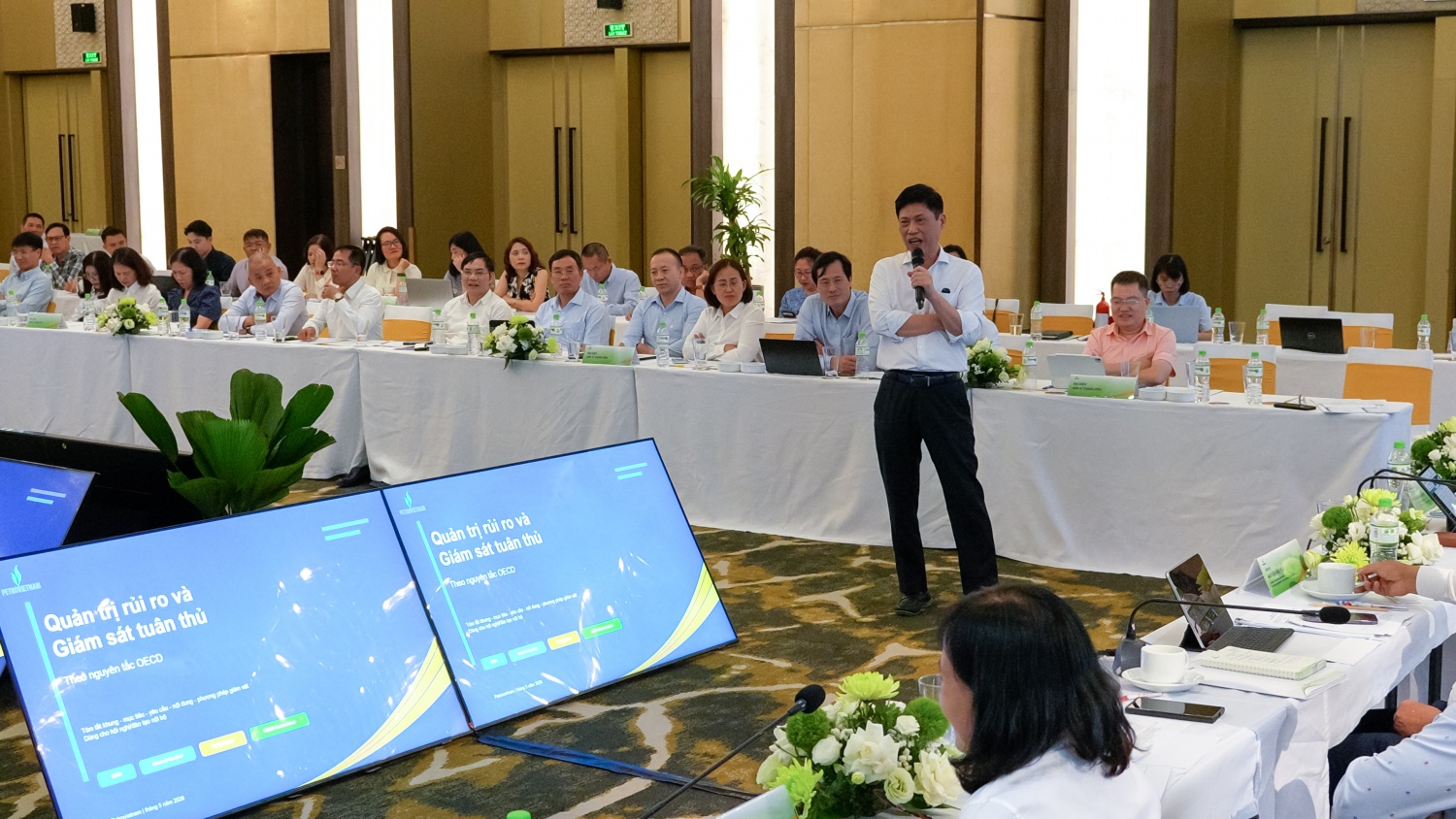 Ông Nguyễn Thành Hưởng - Trưởng ban Quản trị rủi ro và Giám sát tuân thủ cho biết, mục tiêu của quản trị hiện đại là nâng cao năng lực quản trị theo hướng chủ động, minh bạch, bền vững và dựa trên dữ liệu.