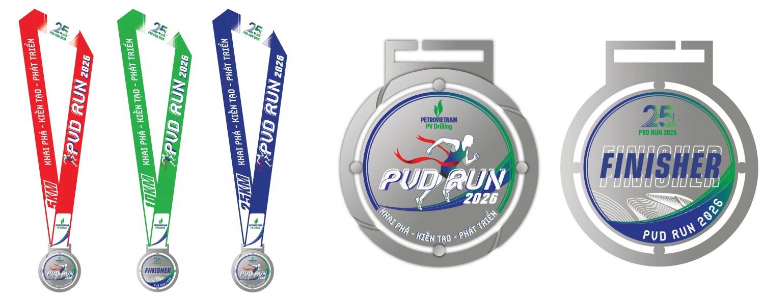 Bộ huy chương PVD RUN 2026.