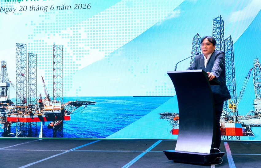 Tổng Giám đốc PV Drilling Nguyễn Xuân Cường phát biểu chỉ đạo tại Hội nghị sơ kết 6 tháng đầu năm 2026 của Tổng công ty.