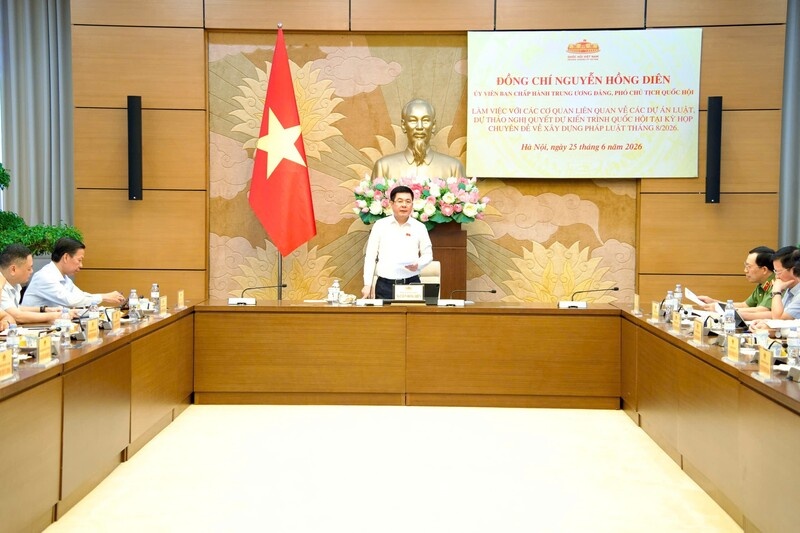 Phó Chủ tịch Quốc hội Nguyễn Hồng Diên chủ trì cuộc họp