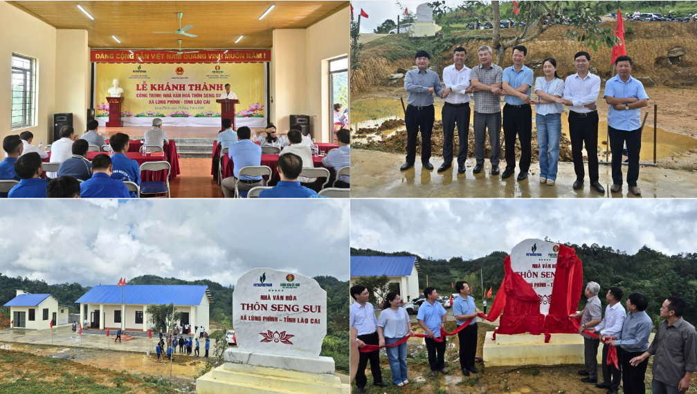 Quang cảnh Lễ khánh thành Nhà văn hóa thôn Seng Sui, xã Lùng Phình, tỉnh Lào Cai.