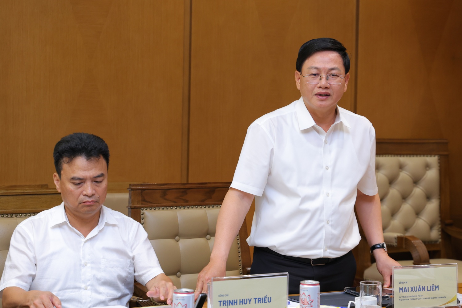 Phó Chủ tịch thường trực UBND tỉnh Thanh Hóa Mai Xuân Liêm phát biểu tại buổi làm việc