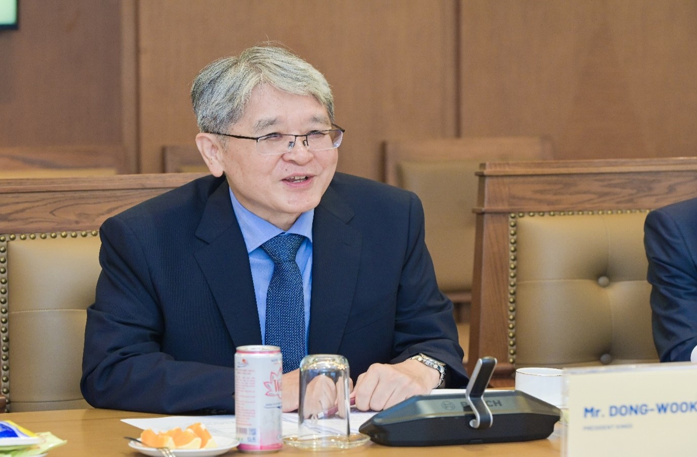 Ông Dong-Wook Jerng - Hiệu trưởng Trường Năng lượng Hạt nhân Quốc tế KEPCO (KINGS) phát biểu tại buổi làm việc