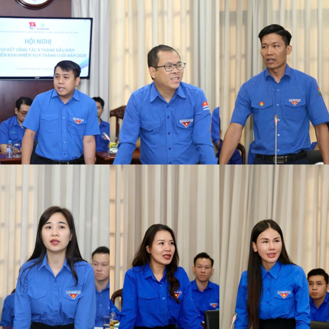 Bí thư đoàn thanh niên các đơn vị trình bày tham luận tại hội nghị.