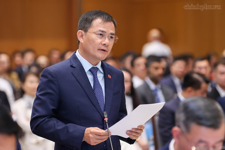 Trung tướng Tào Đức Thắng, Chủ tịch kiêm Tổng Giám đốc Tập đoàn Viettel, đề xuất các kiến nghị - Ảnh: VGP/Nhật Bắc