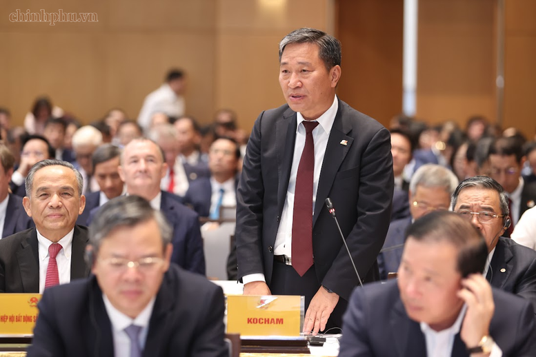 Chủ tịch Hiệp hội Doanh nghiệp Hàn Quốc tại Việt Nam (KoCham) Ko Tea Yeon phát biểu tại Hội nghị- Ảnh: VGP/Nhật Bắc