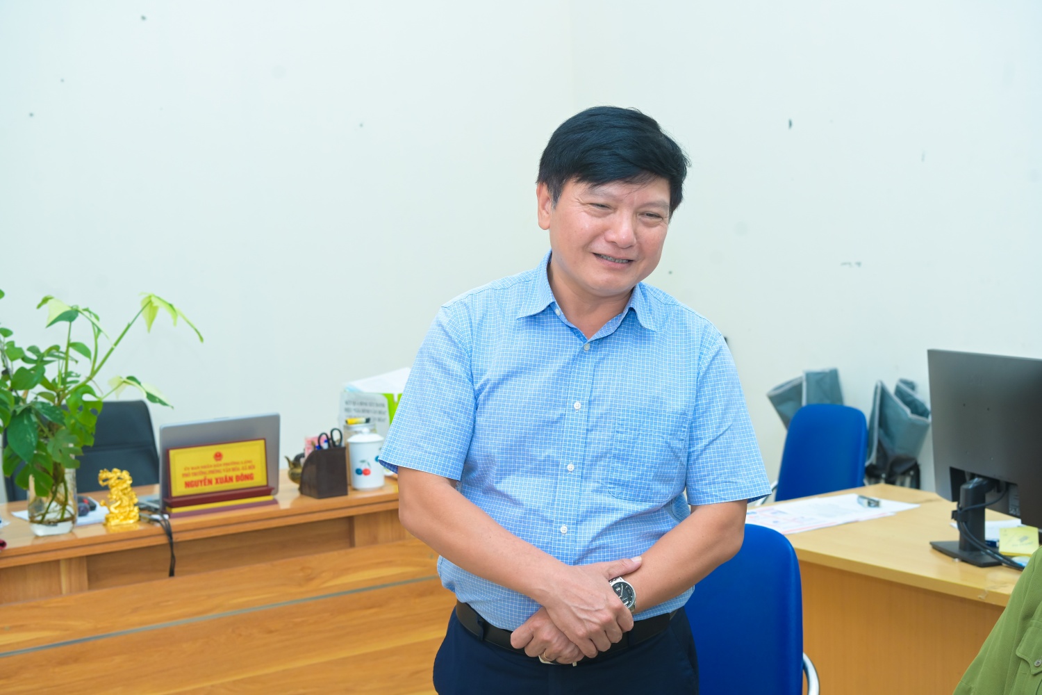 Ông Lê Anh Chiến - Phó Trưởng ban Tuyên giáo và Dân vận Đảng ủy Petrovietnam phát biểu tại buổi gặp mặt.