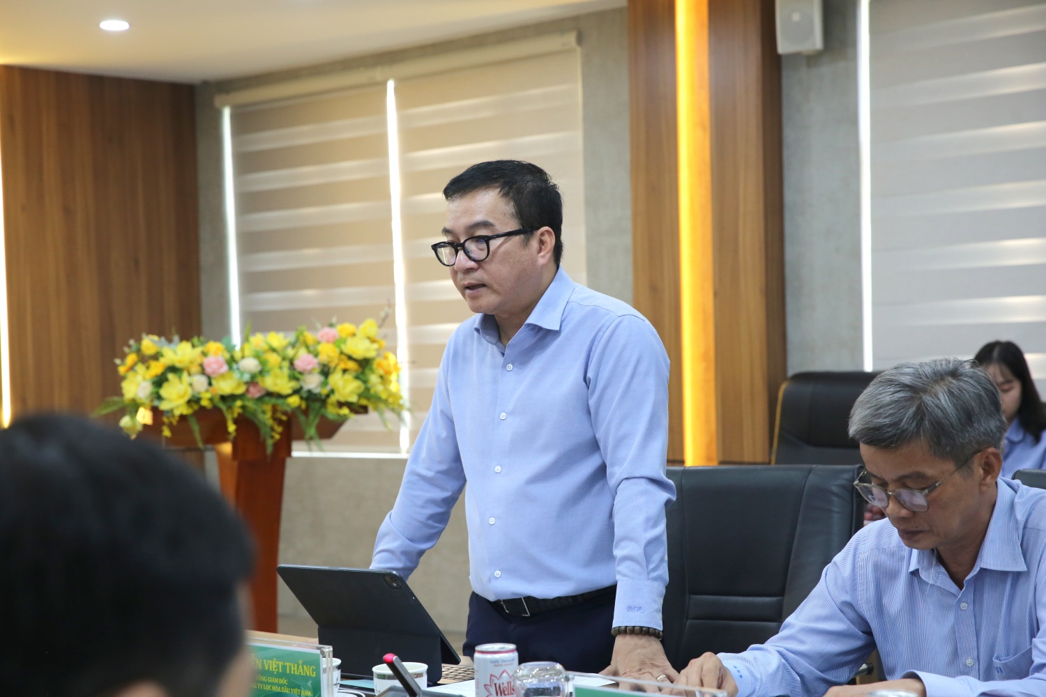 Tổng Giám đốc BSR Nguyễn Việt Thắng phát biểu tại buổi làm việc với đoàn công tác Bộ Công Thương.