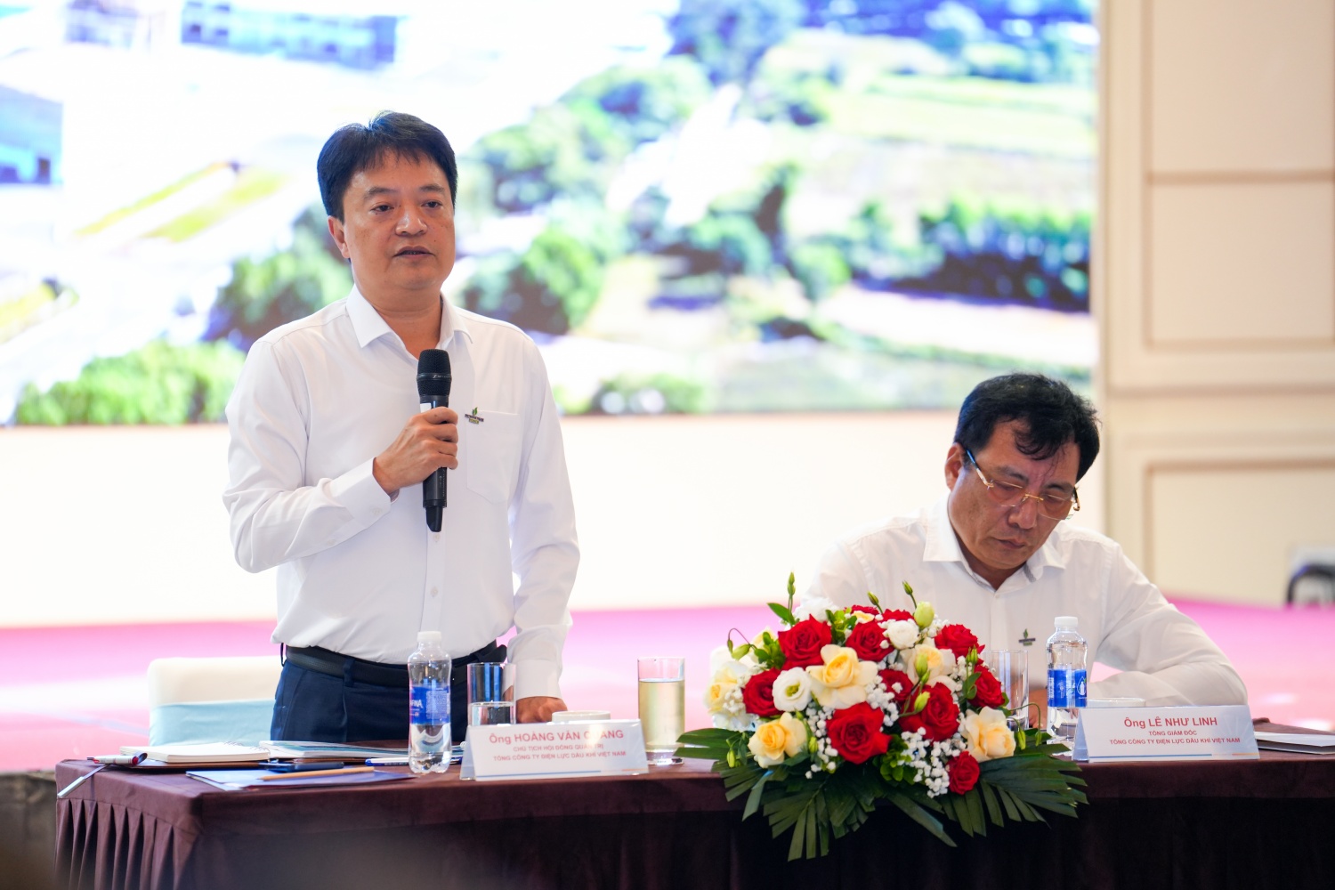 Chủ tịch HĐQT PV Power Hoàng Văn Quang phát biểu tại Hội nghị.