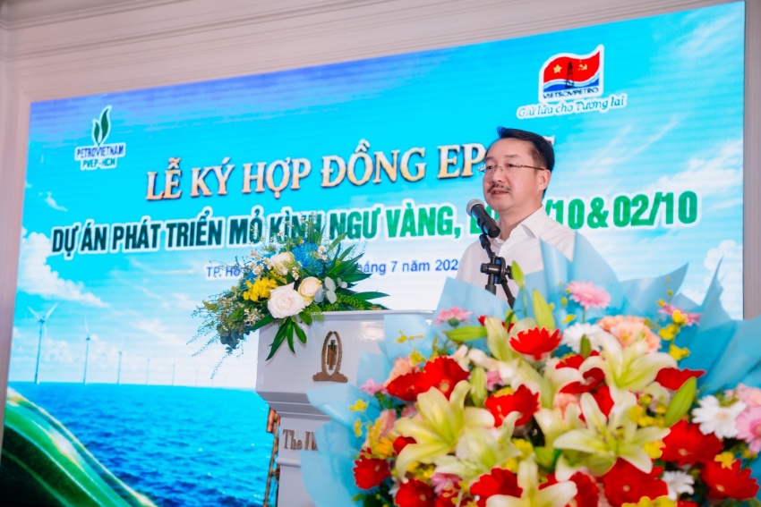Tổng Giám đốc PVEP Nguyễn Thiện Bảo phát biểu chỉ đạo tại buổi lễ