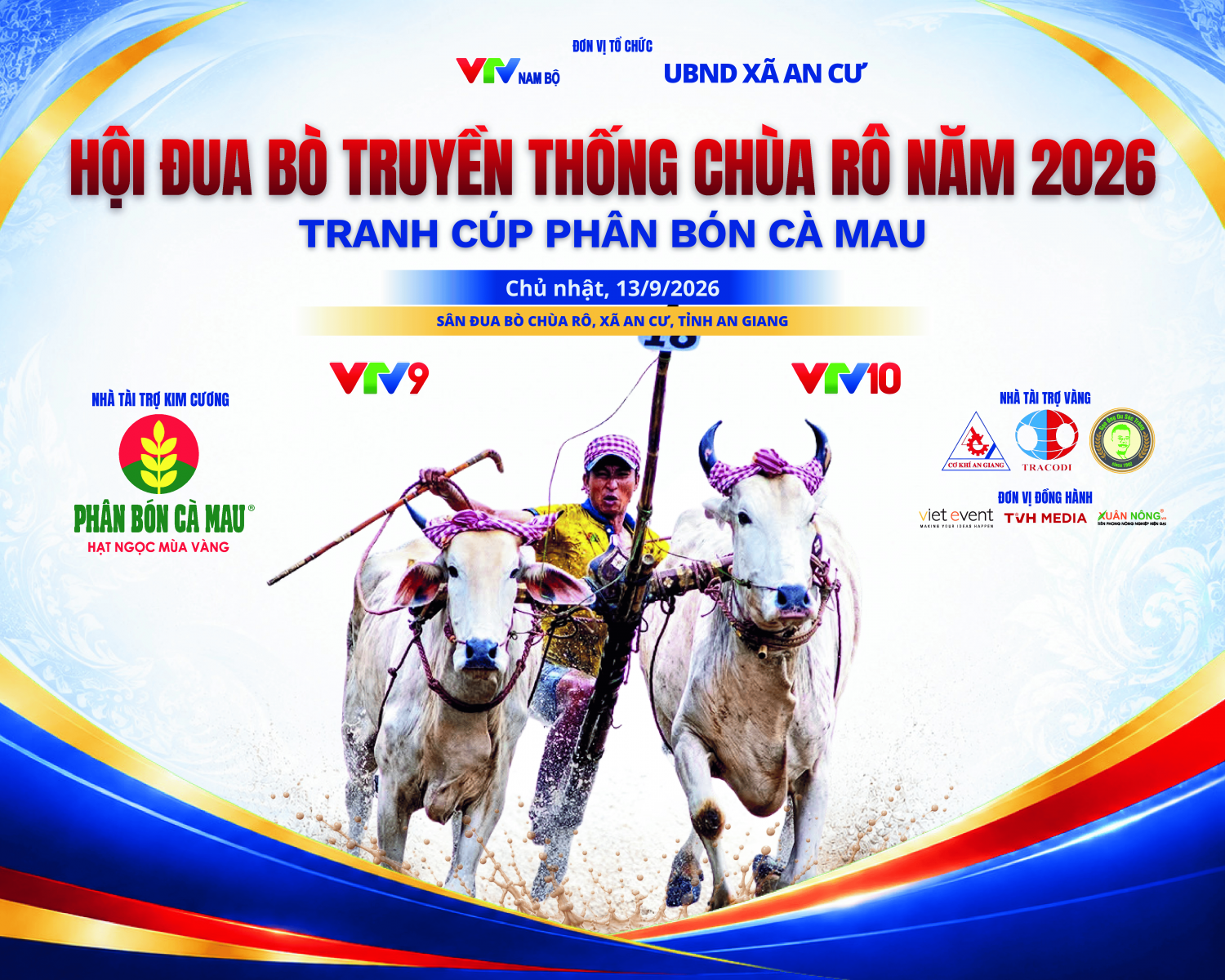 Hội đua bò Chùa Rô - Tranh Cúp Phân bón Cà Mau (Ảnh: Ban Tổ chức)