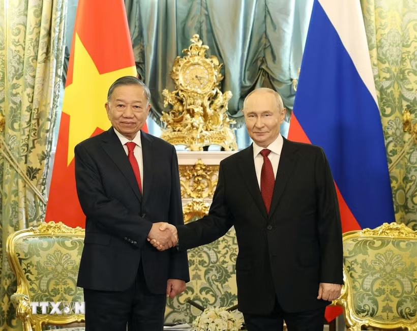 Tổng Bí thư, Chủ tịch nước Tô Lâm và Tổng thống Liên bang Nga Vladimir Putin - Ảnh: TTXVN