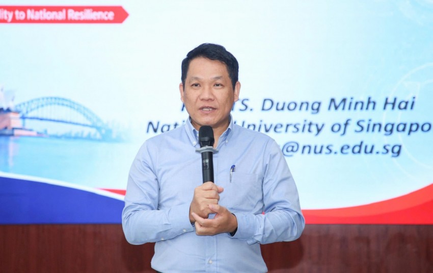 TS. Phan Minh Quốc Bình - Hiệu trưởng PVU phát biểu tại hội thảo.
