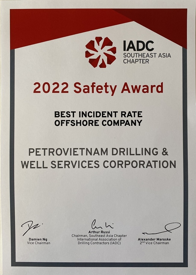 PV Drilling nhận hai giải thưởng quốc tế về thành tích an toàn PV Drilling nhận hai giải thưởng quốc tế về thành tích an toàn