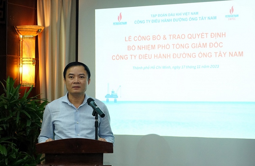 Công bố quyết định bổ nhiệm Phó Tổng Giám đốc Công ty Điều hành Đường ống Tây Nam Công bố quyết định bổ nhiệm Phó Tổng Giám đốc Công ty Điều hành Đường ống Tây Nam