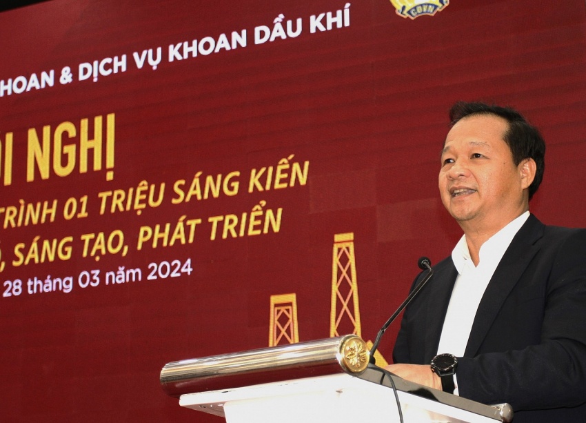 Chủ tịch HĐQT PV Drilling Mai Thế Toàn phát biểu. Chủ tịch HĐQT PV Drilling Mai Thế Toàn phát biểu.
