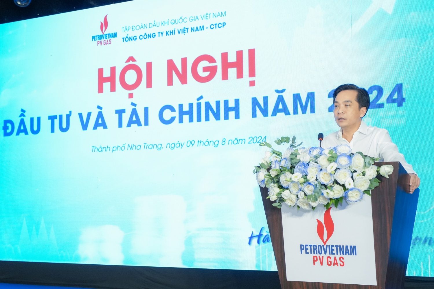 Ông Huỳnh Quang Hải, Phó Tổng Giám đốc PV GAS phát biểu khai mạc Hội nghị