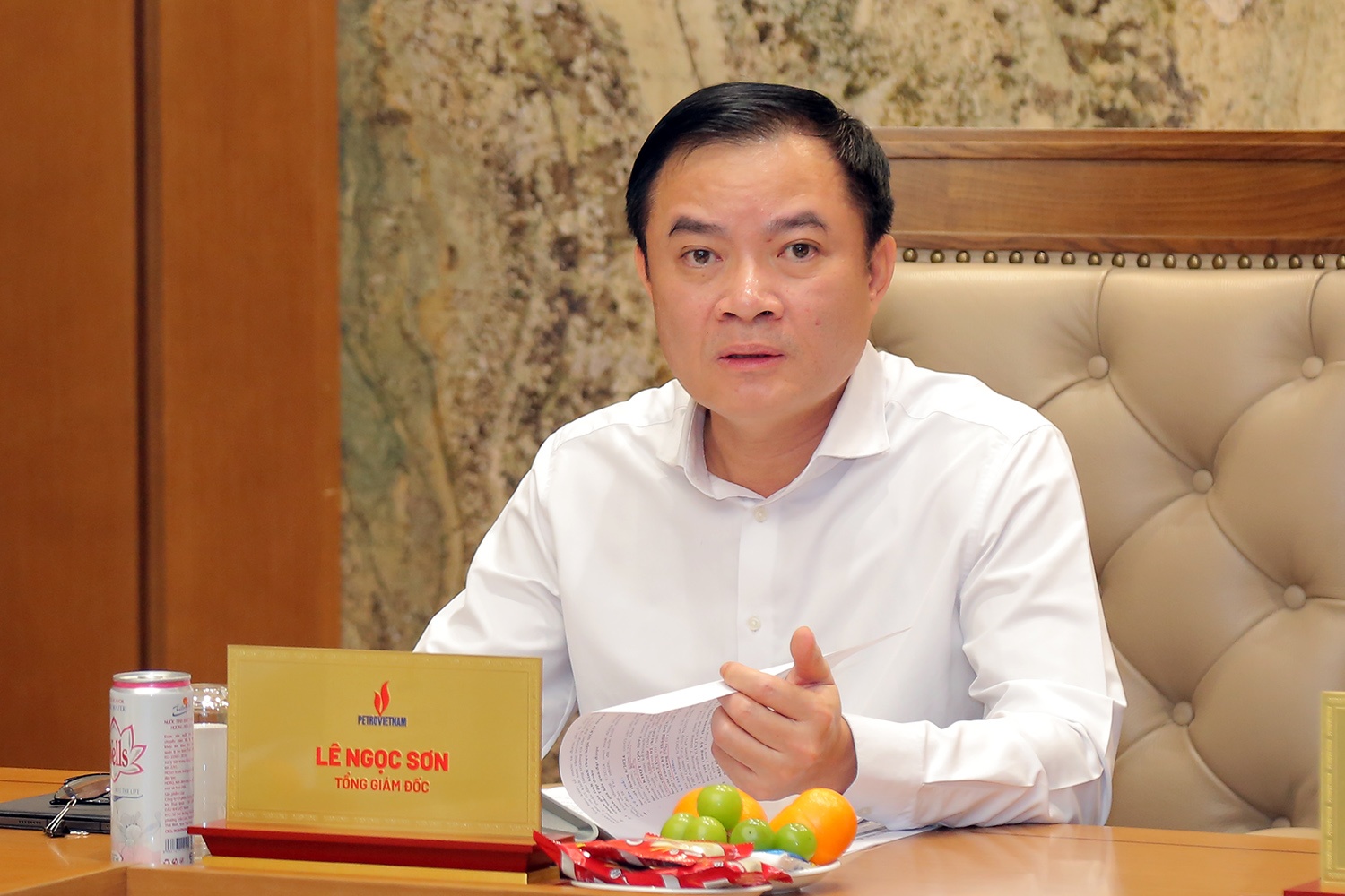 Tổng Giám đốc Petrovietnam Lê Ngọc Sơn điều hành giao ban Tổng Giám đốc Petrovietnam Lê Ngọc Sơn điều hành giao ban