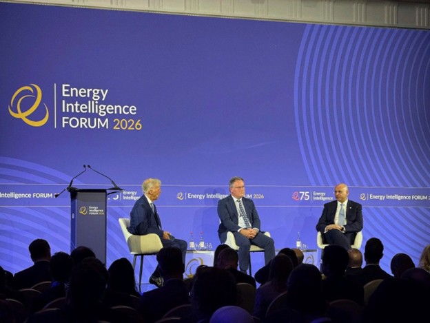  Overview of a panel discussion at the Energy Intelligence Forum 2026.